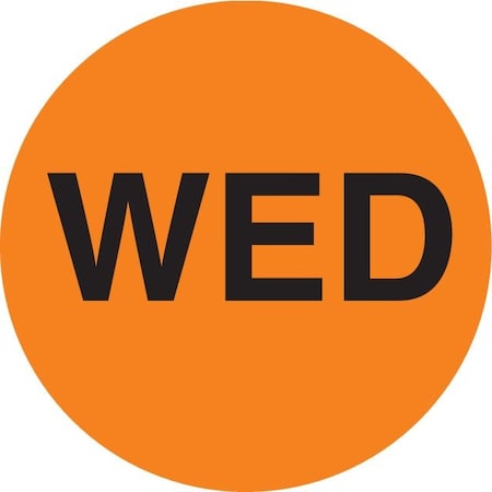 Decker Tape Products Label, DL6522, DAYS OF WEEK - WED, 2" DIAMETER DL6522